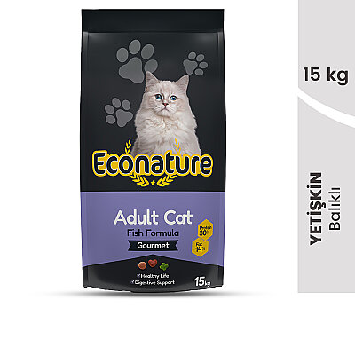 Econature Plus Yetişkin Gurme Kuru Kedi Maması (Adult Cat) Balıklı 15 KG (1)