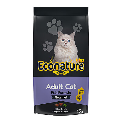 Econature Plus Yetişkin Gurme Kuru Kedi Maması (Adult Cat) Balıklı - 15 Kg