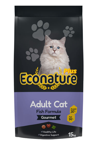 Econature Plus Yetişkin Gurme Kuru Kedi Maması (Adult Cat) Balıklı 15 KG