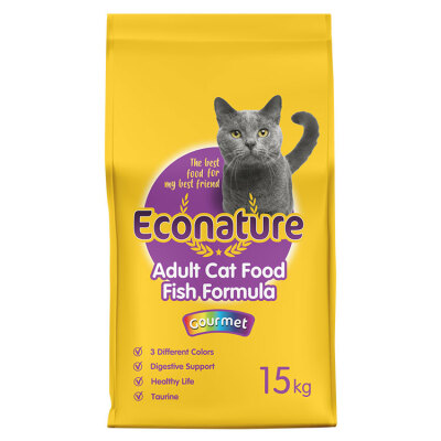 Econature Yetişkin Gurme Kuru Kedi Maması (Adult Cat) Sarı Ambalaj 15KG