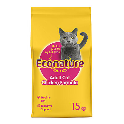 Econature Yetişkin Kuru Kedi Maması (Adult Cat) (Sarı Ambalaj) - Tavuk Etli - 15 kg (1)