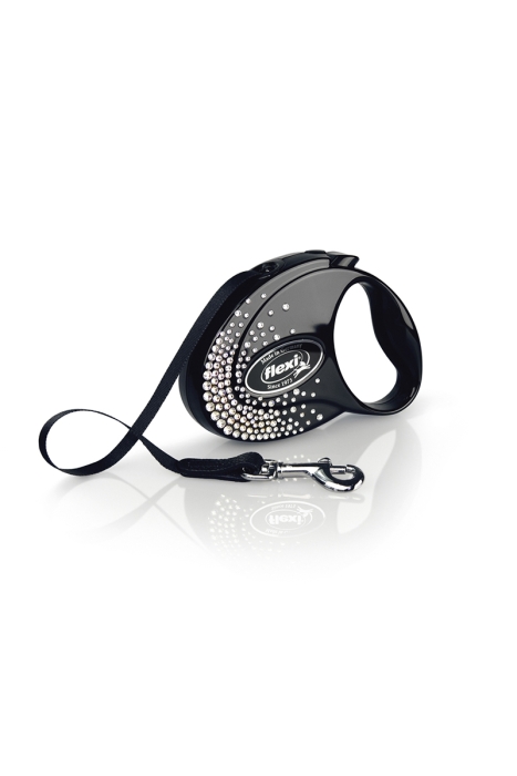 Flexi Glam Splash Crystal S Beden Siyah 3MT Şerit Tasma