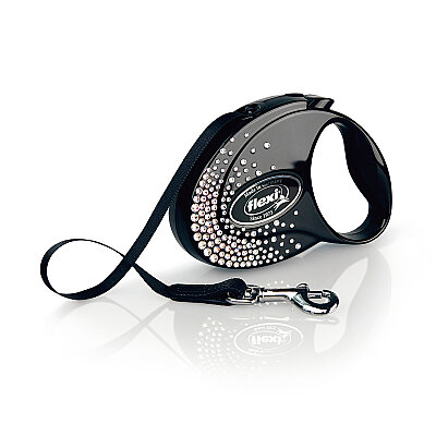 Flexi Glam Splash Crystal S Beden Siyah 3MT Şerit Tasma