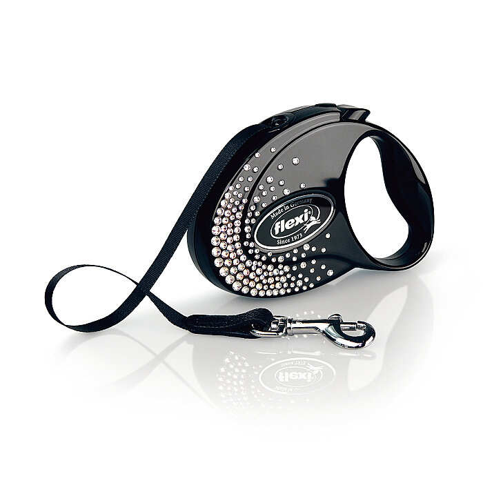Flexi Glam Splash Crystal S Beden Siyah 3MT Şerit Tasma - 1