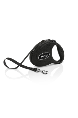 FLEXI - Flexi Leather M Beden Siyah 5MT Şerit Tasma