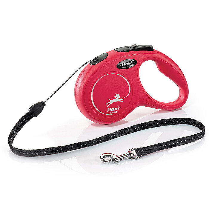 Flexi New Classic S Beden Kırmızı 5MT İpli Tasma - 1