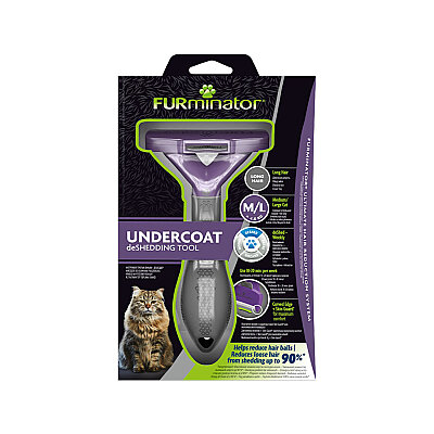 Furminator Kedi Tarağı - Uzun Tüylü Kediler için - L