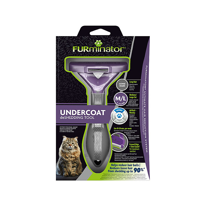 Furminator Kedi Tarağı - Uzun Tüylü Kediler için - L - 1