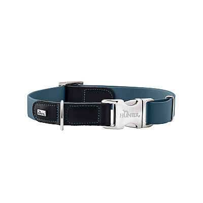 Hunter Köpek Boyun Tasması Wolmar Alu-Strong Mavi Siyah 40-55/L