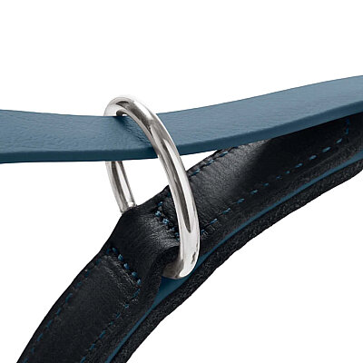 Hunter Köpek Gezdirme Kayışı BioThane® x leather Mavi Siyah - 2