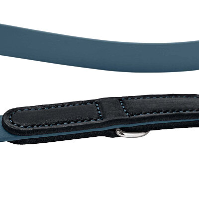Hunter Köpek Gezdirme Kayışı BioThane® x leather Mavi Siyah - 3
