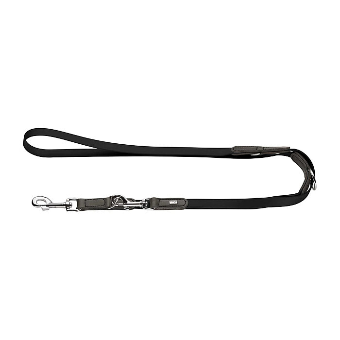 Hunter Köpek Gezdirme Kayışı BioThane® x leather Siyah Gri - 1