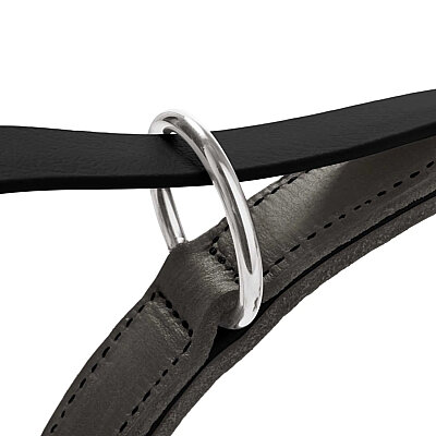 Hunter Köpek Gezdirme Kayışı BioThane® x leather Siyah Gri - 2
