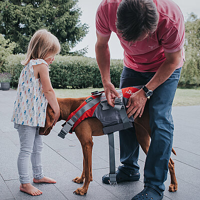 Hunter Köpek Yüzme Yeleği Kırmızı Gri M - 6