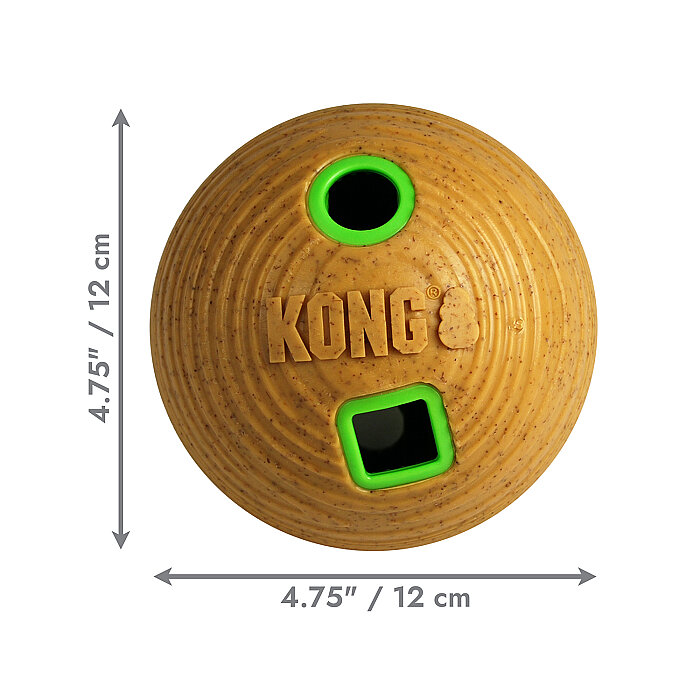 KONG Bamboo Feeder Köpekler için Top Şeklinde Ödül Maması Dağıtma Oyuncağı M - 2