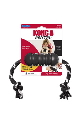 KONG Extreme Dental Diş Temizliği Sağlayan İp Sallantılı Köpek Oyuncağı Ultra Sert M
