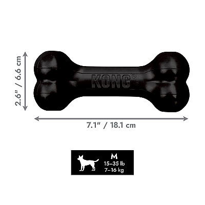 KONG Extreme Goodie Bone Kemik Şeklinde Çok Amaçlı Köpek Oyuncağı Ultra Sert M - 2