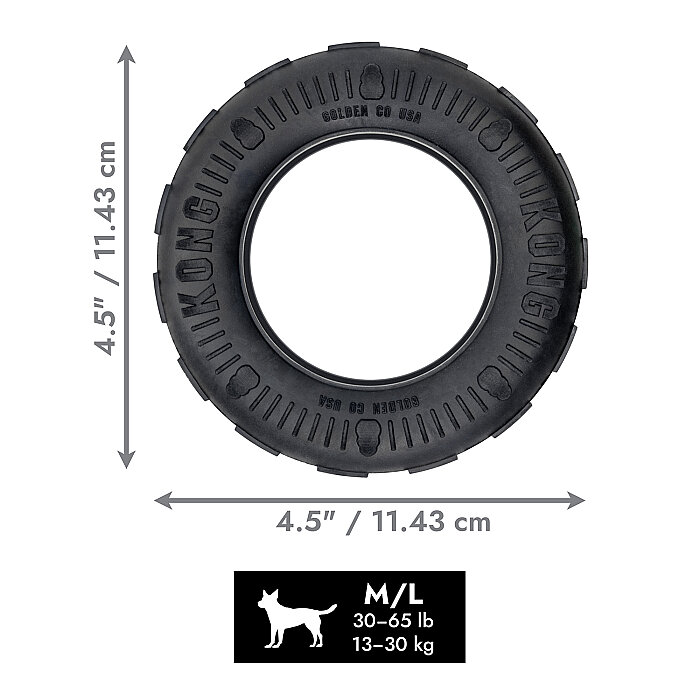 KONG Extreme Tires Delikli Tekerlek Şeklinde Çok Amaçlı Köpek Oyuncağı Ultra Sert M/L - 2