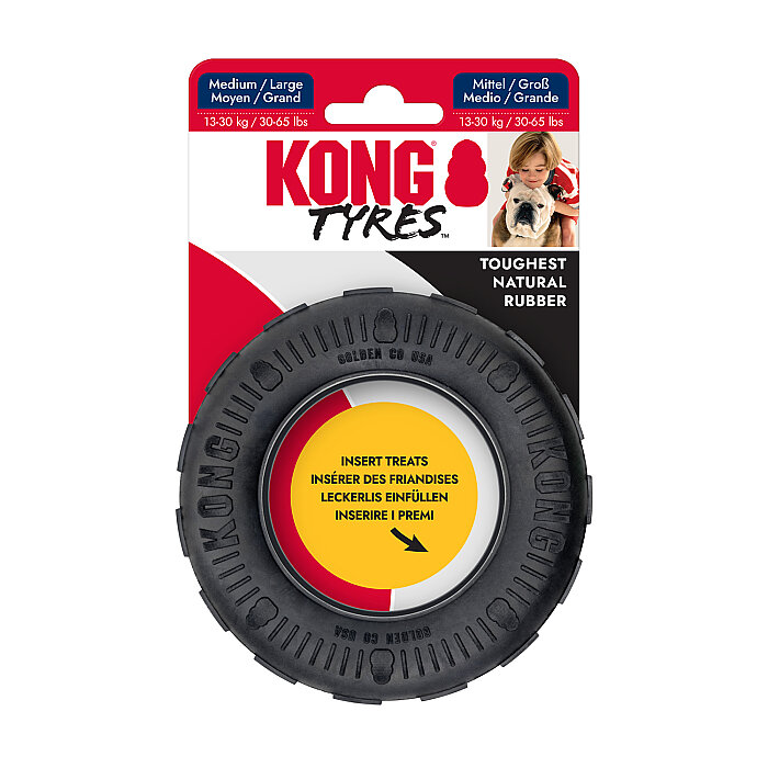 KONG Extreme Tires Delikli Tekerlek Şeklinde Çok Amaçlı Köpek Oyuncağı Ultra Sert M/L - 1
