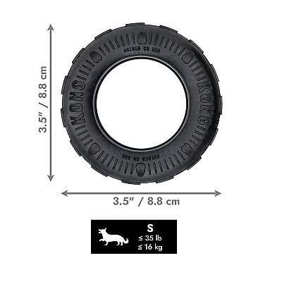 KONG Extreme Tires Delikli Tekerlek Şeklinde Çok Amaçlı Köpek Oyuncağı Ultra Sert S - 2