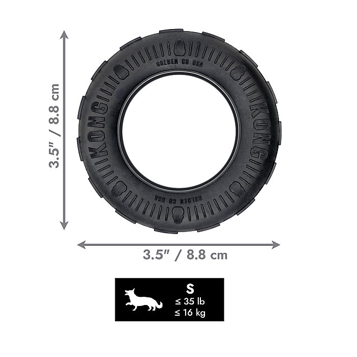 KONG Extreme Tires Delikli Tekerlek Şeklinde Çok Amaçlı Köpek Oyuncağı Ultra Sert S - 2