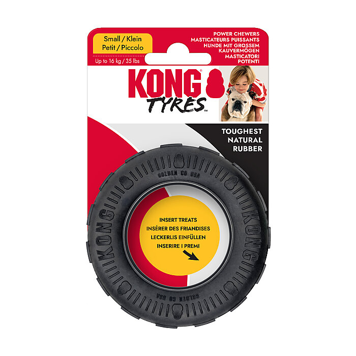 KONG Extreme Tires Delikli Tekerlek Şeklinde Çok Amaçlı Köpek Oyuncağı Ultra Sert S - 1