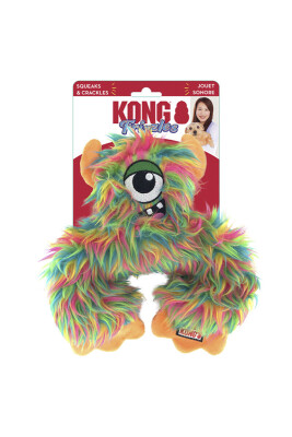 KONG Frizzles Frazzle Tek Gözlü Sevimli Canavar Sesli Peluş Köpek Oyuncağı M