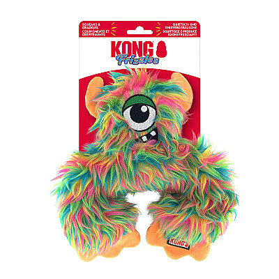 KONG Frizzles Frazzle Tek Gözlü Sevimli Canavar Sesli Peluş Köpek Oyuncağı M