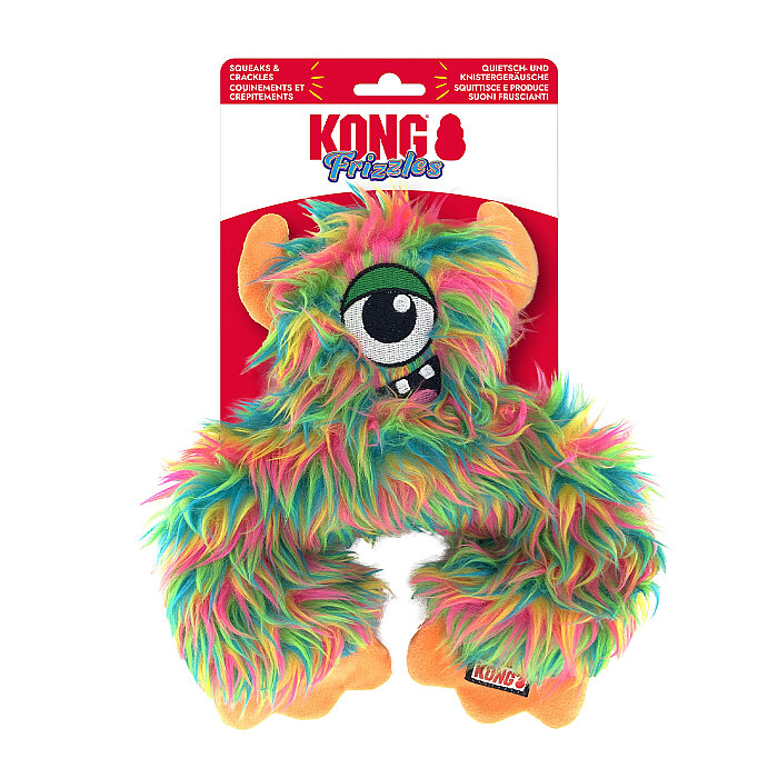 KONG Frizzles Frazzle Tek Gözlü Sevimli Canavar Sesli Peluş Köpek Oyuncağı M - 1