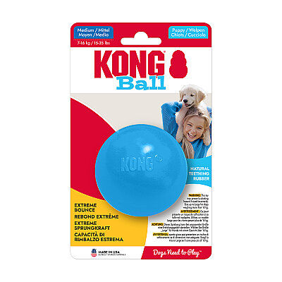 KONG Puppy Ball Delikli Top Şeklinde Çok Amaçlı Yavru Köpek Oyuncağı M/L