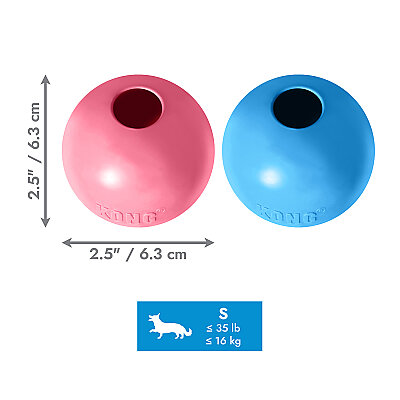 KONG Puppy Ball Delikli Top Şeklinde Çok Amaçlı Yavru Köpek Oyuncağı S - 2