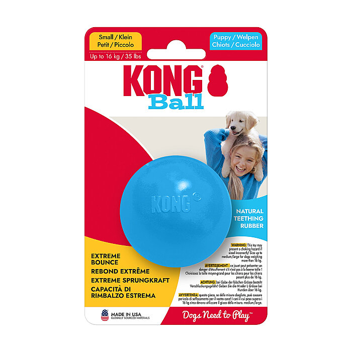 KONG Puppy Ball Delikli Top Şeklinde Çok Amaçlı Yavru Köpek Oyuncağı S - 1