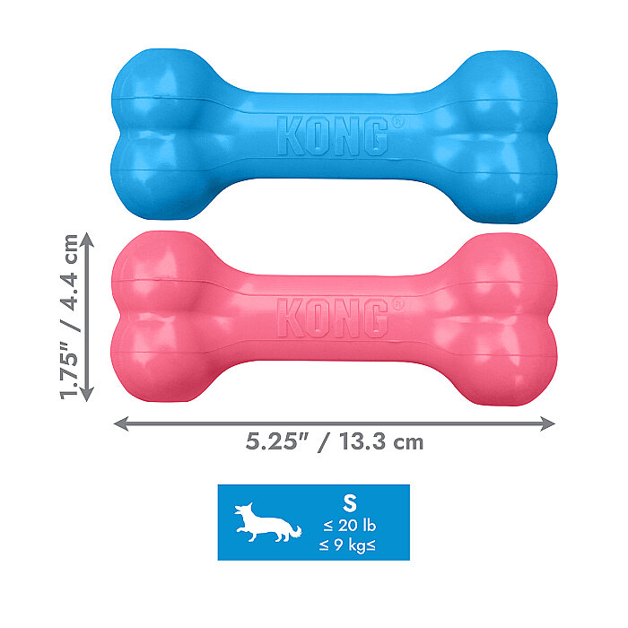 KONG Puppy Goodie Bone Kemik Şeklinde Çok Amaçlı Yavru Köpek Oyuncağı S - 2