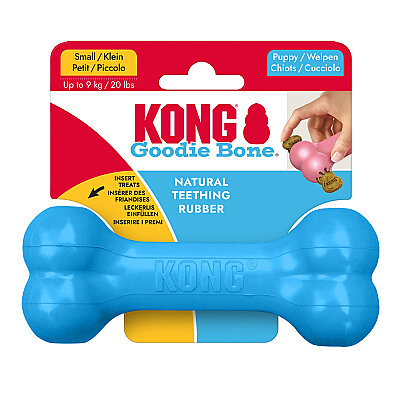 KONG Puppy Goodie Bone Kemik Şeklinde Çok Amaçlı Yavru Köpek Oyuncağı S - 1