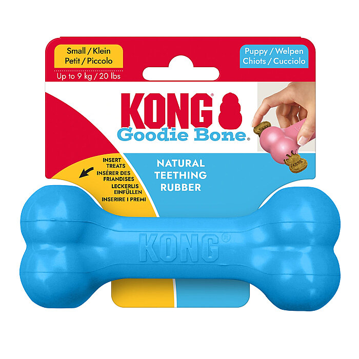KONG Puppy Goodie Bone Kemik Şeklinde Çok Amaçlı Yavru Köpek Oyuncağı S - 1