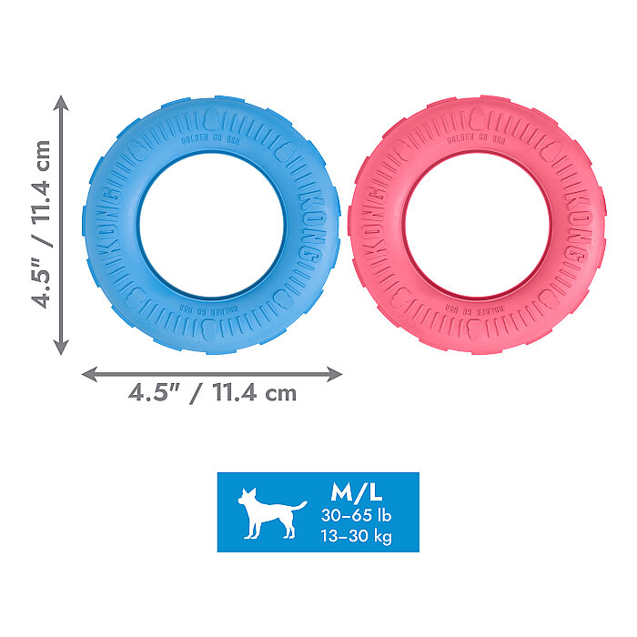 KONG Puppy Tires Delikli Tekerlek Şeklinde Çok Amaçlı Yavru Köpek Oyuncağı M/L - 2