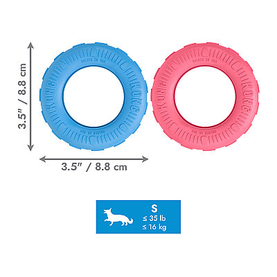 KONG Puppy Tires Delikli Tekerlek Şeklinde Çok Amaçlı Yavru Köpek Oyuncağı S - 3