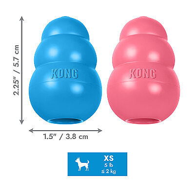 KONG Puppy Yavru Köpekler için Çok Amaçlı Isırma Oyuncağı XS - 2