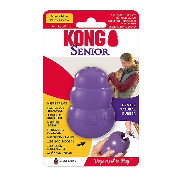 KONG Senior Yaşlı Köpekler için Çok Amaçlı Isırma Oyuncağı Hafif Yumuşak S - 1