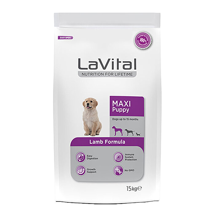 LaVital Büyük Irk Yavru Kuru Köpek Maması (Maxi Puppy) Kuzu Etli 13+2 KG Hediye - 1