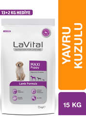 LaVital - LaVital Büyük Irk Yavru Kuru Köpek Maması (Maxi Puppy) Kuzu Etli 13+2 KG Hediye