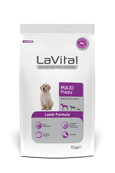 LaVital Büyük Irk Yavru Kuru Köpek Maması (Maxi Puppy) Kuzu Etli 15KG