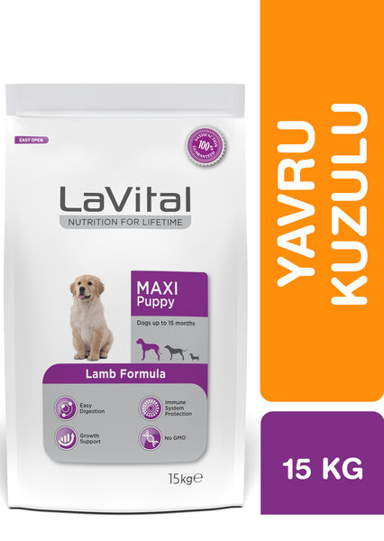 LaVital Büyük Irk Yavru Kuru Köpek Maması (Maxi Puppy) Kuzu Etli 15KG
