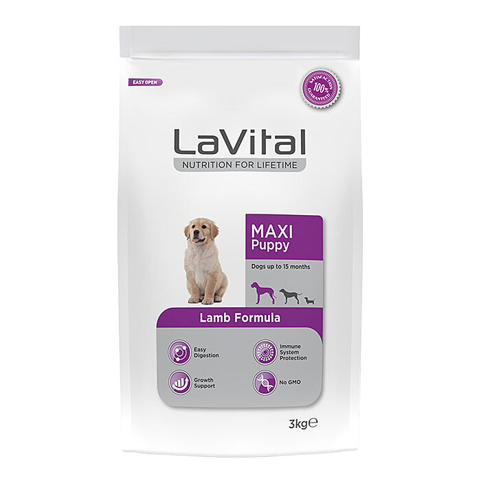 LaVital Büyük Irk Yavru Kuru Köpek Maması (Maxi Puppy) Kuzu Etli 3KG - 1