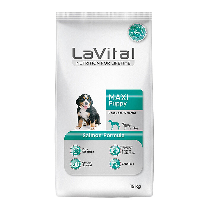 LaVital Büyük Irk Yavru Kuru Köpek Maması (Maxi Puppy) Somonlu 13+2 KG Hediye - 1