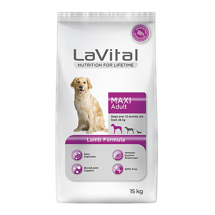 LaVital Büyük Irk Yetişkin Kuru Köpek Maması (Maxi Adult) Kuzu Etli 15KG - 1