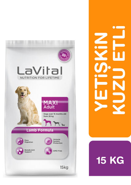 LaVital Büyük Irk Yetişkin Kuru Köpek Maması (Maxi Adult) Kuzu Etli 15KG