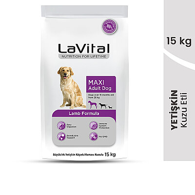 LaVital Büyük Irk Yetişkin Kuru Köpek Maması (Maxi Adult) Kuzu Etli 15KG (1)