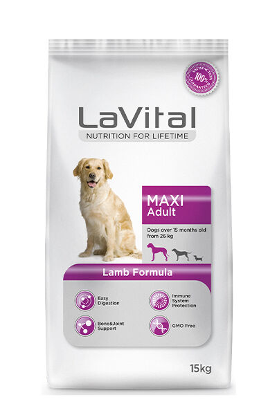 LaVital Büyük Irk Yetişkin Kuru Köpek Maması (Maxi Adult) Kuzu Etli 15KG