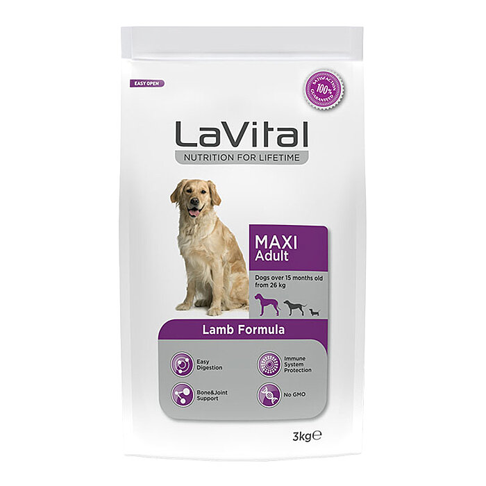 LaVital Büyük Irk Yetişkin Kuru Köpek Maması (Maxi Adult) Kuzu Etli 3KG - 1